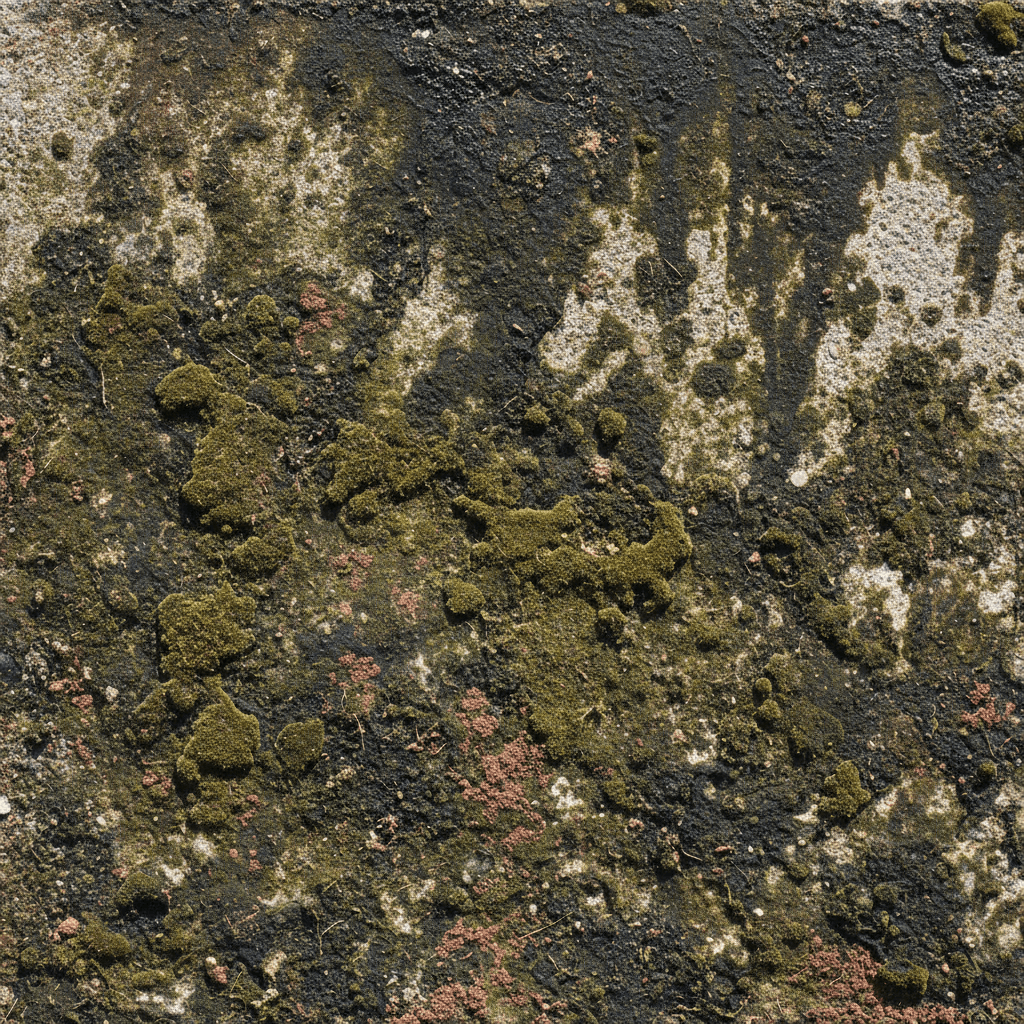 Sidewalk pressure washing detail showing stain and grime removal